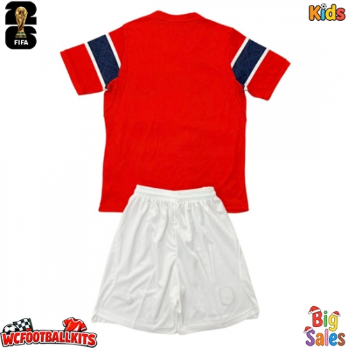 Norway Replica Home Stadium Kit for Kids World Cup 2026 Short Sleeve (+ pants)